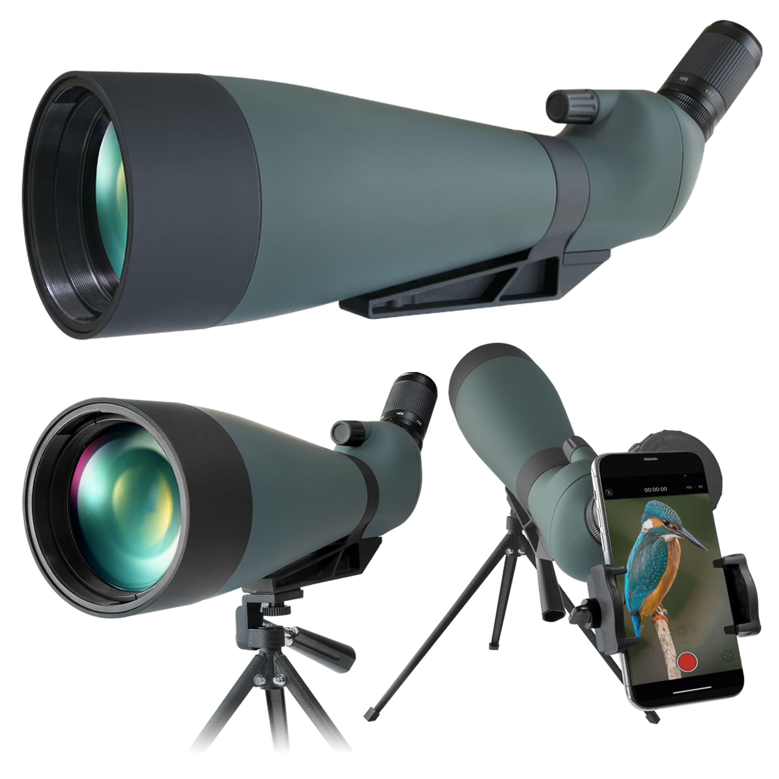 Amazon | 望遠鏡 最大1100mまで望遠 100mm径 対物レンズ 25～75